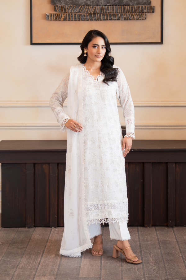 3 Piece - Embroidered Chiffon - V4 - 08