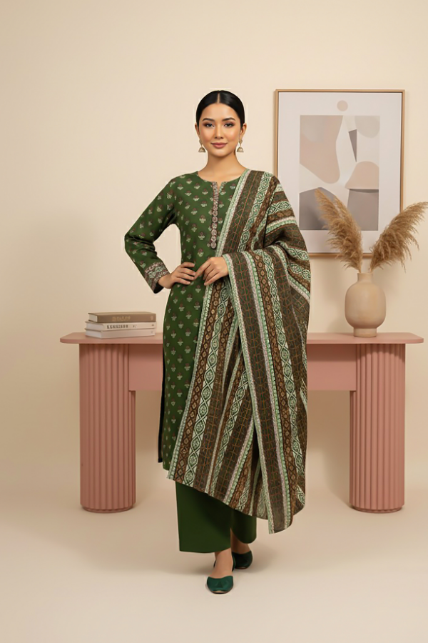3 Piece - Printed Premium Khaddar - V5 - 07