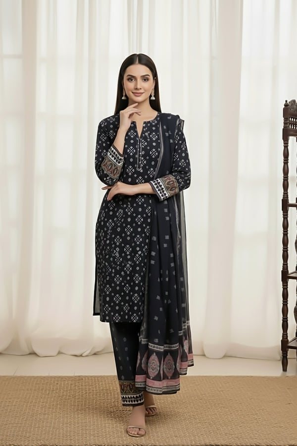 3 Piece - Printed Premium Viscose - V3 - 04