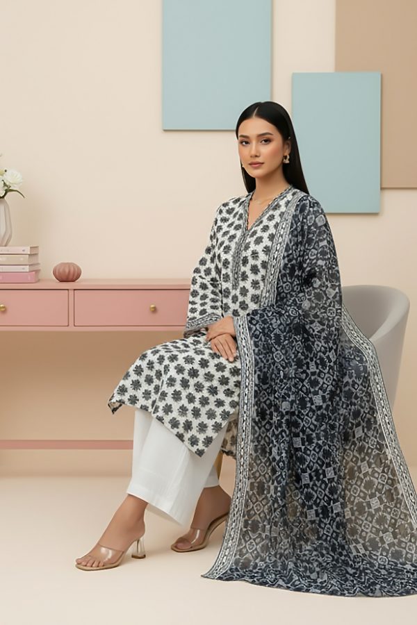 3 Piece - Printed Premium Khaddar - V5 - 03