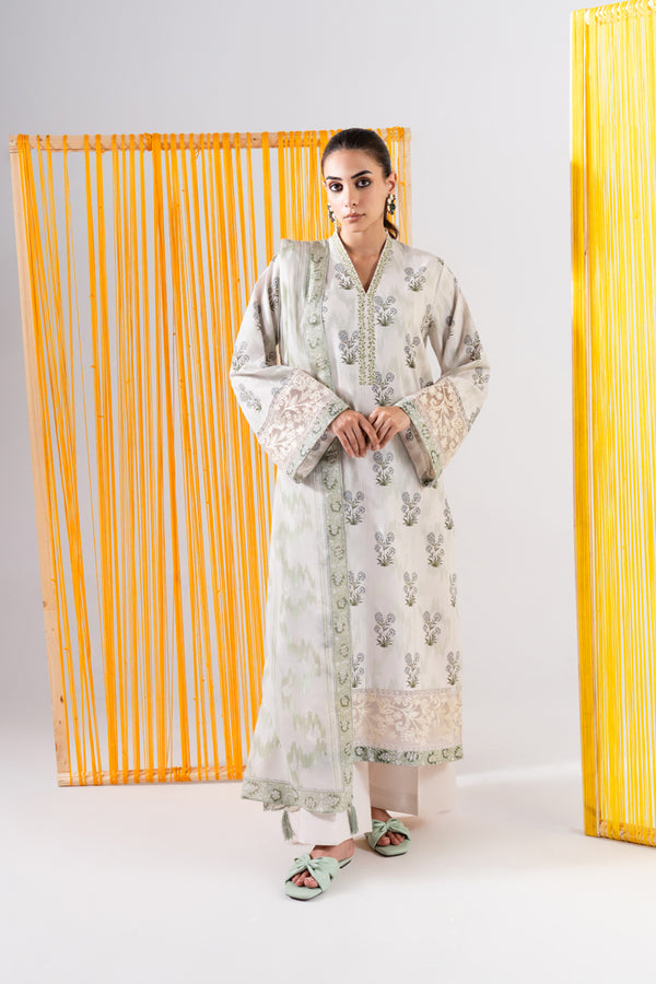 3 Piece - Printed & Embroidered Lawn Suit - MLD2-04