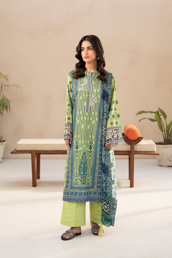 3 Piece - Printed and Embroidered Lawn Suit - PE - 08